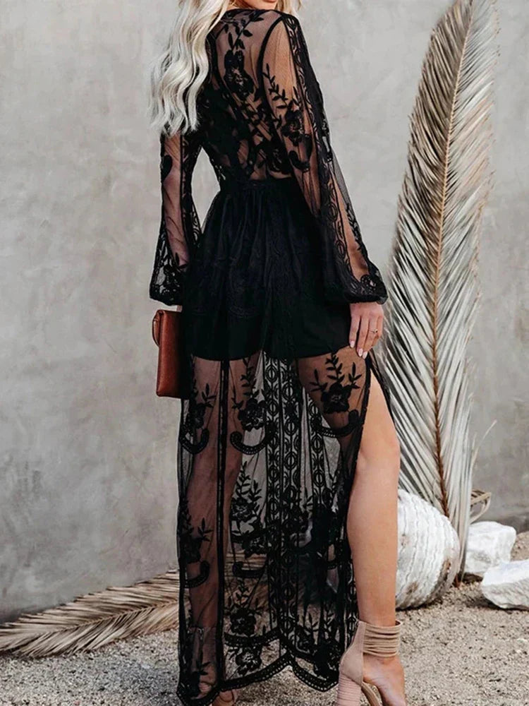 Divine - stijlvolle zomerse kanten maxi jurk