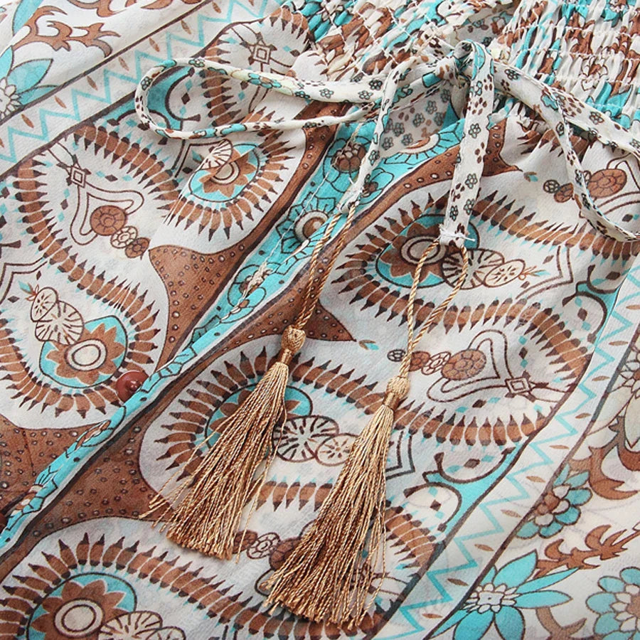 Theodora - bohemian maxi-jurk met split