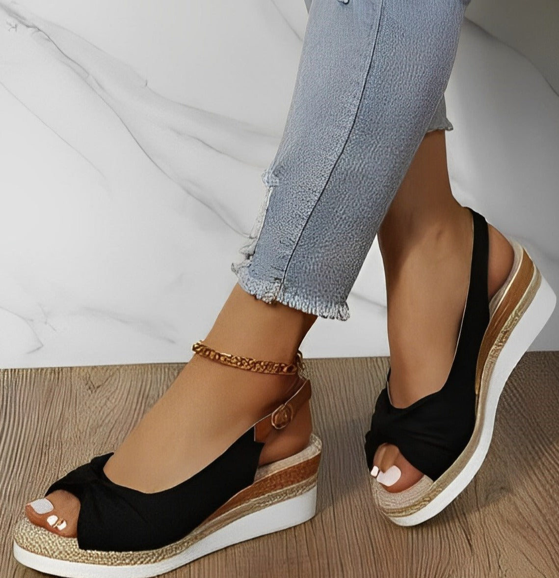 Elora Orthopedische knoop wig zomer sandalen - By La Bella Vie