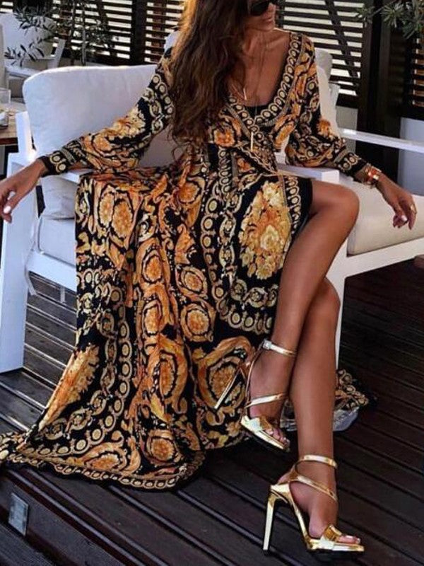 Rosalyn - elegante wikkeljurk met split