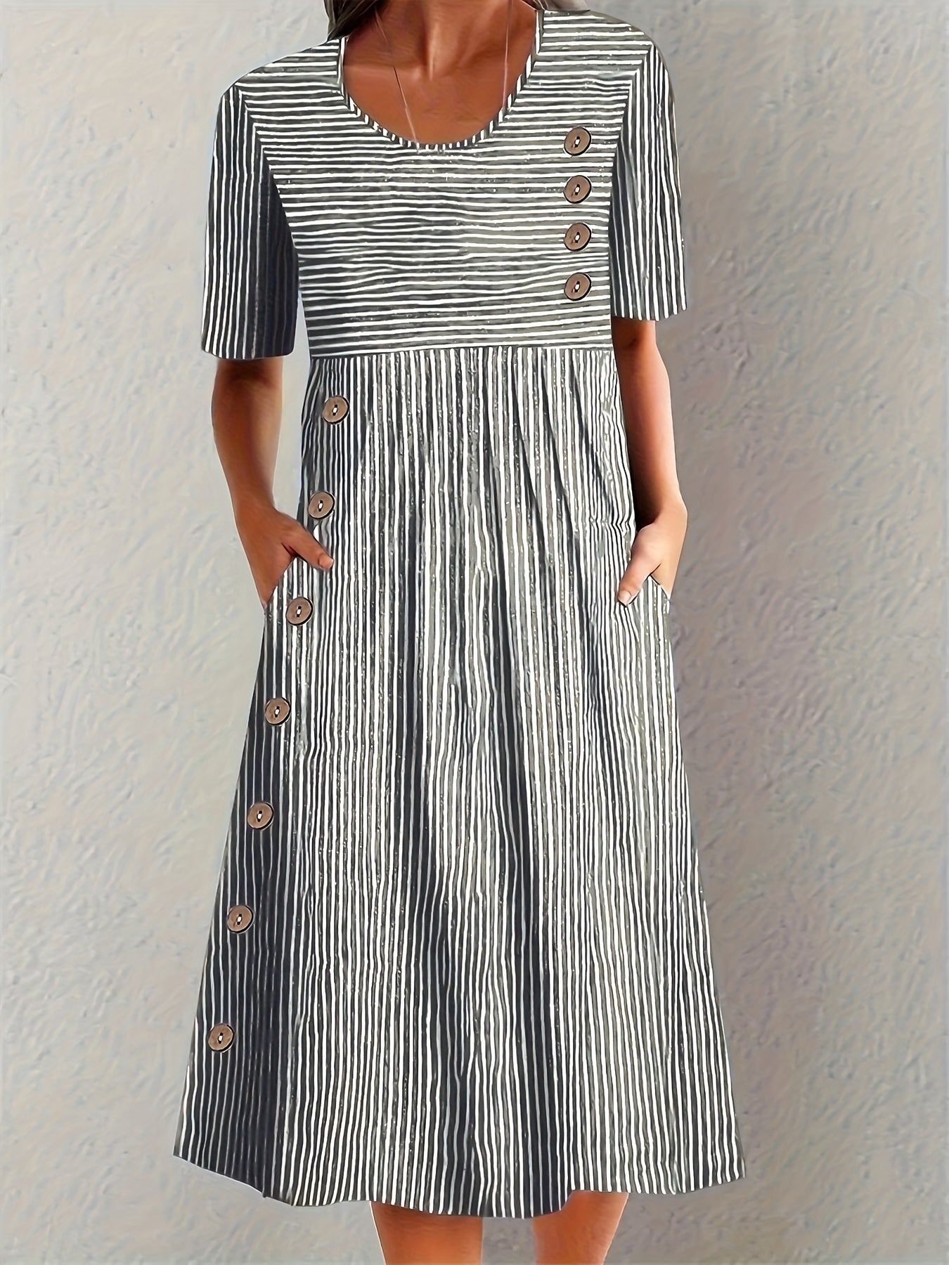 Lenna | Gestreepte midi-jurk - By La Bella Vie