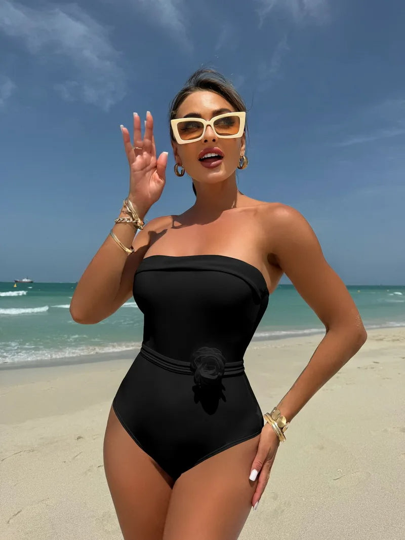 Bandeau bloemen monokini badpak - By La Bella Vie