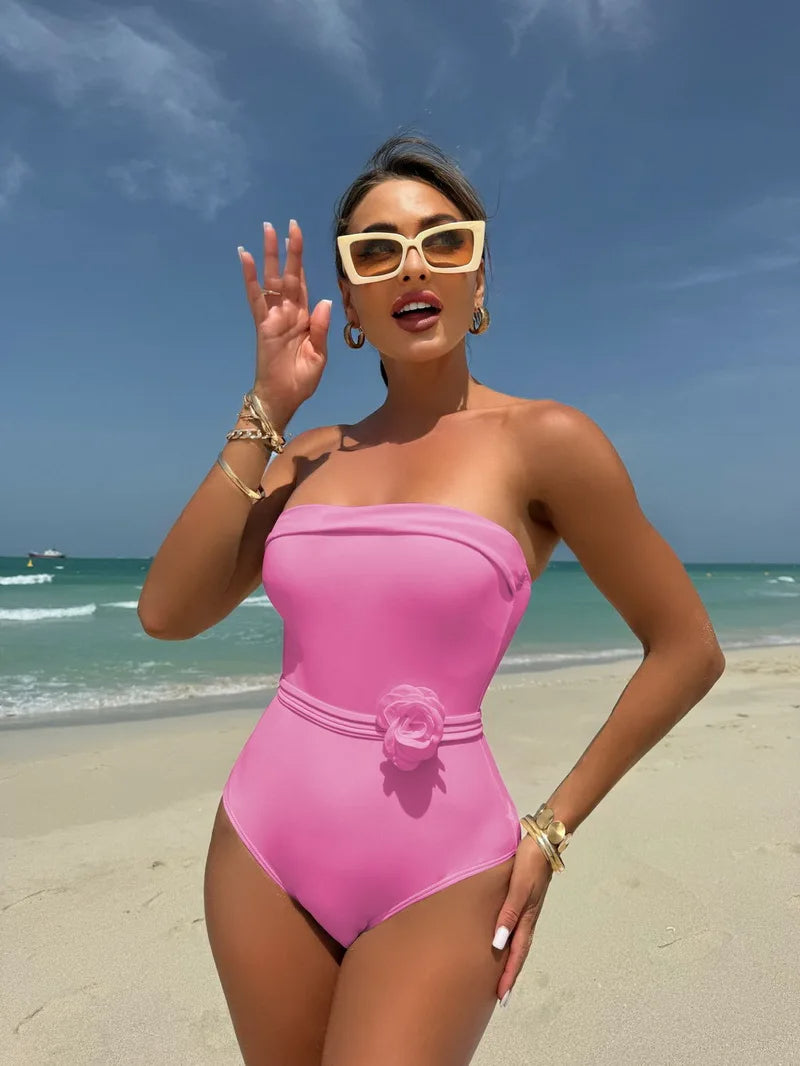 Bandeau bloemen monokini badpak - By La Bella Vie