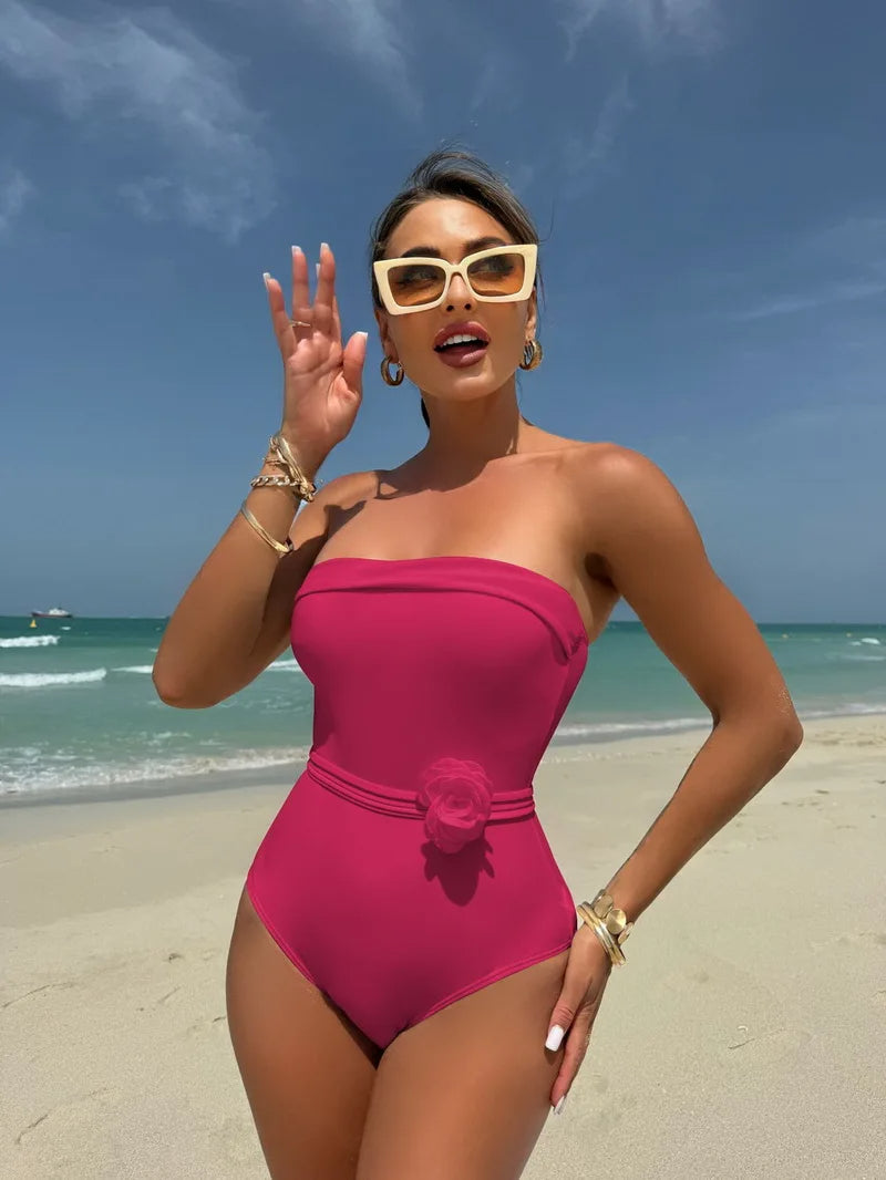 Bandeau bloemen monokini badpak - By La Bella Vie