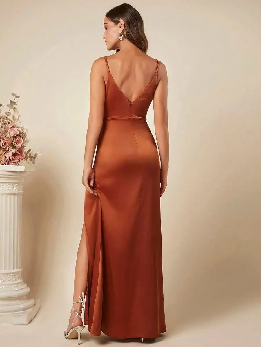 Elegante Satijnen Maxi Jurk