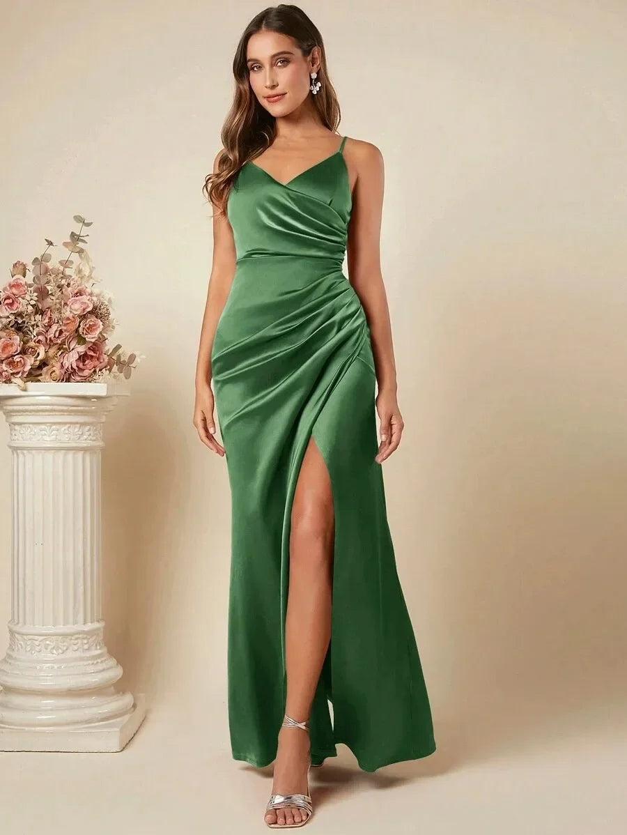 Elegante Satijnen Maxi Jurk