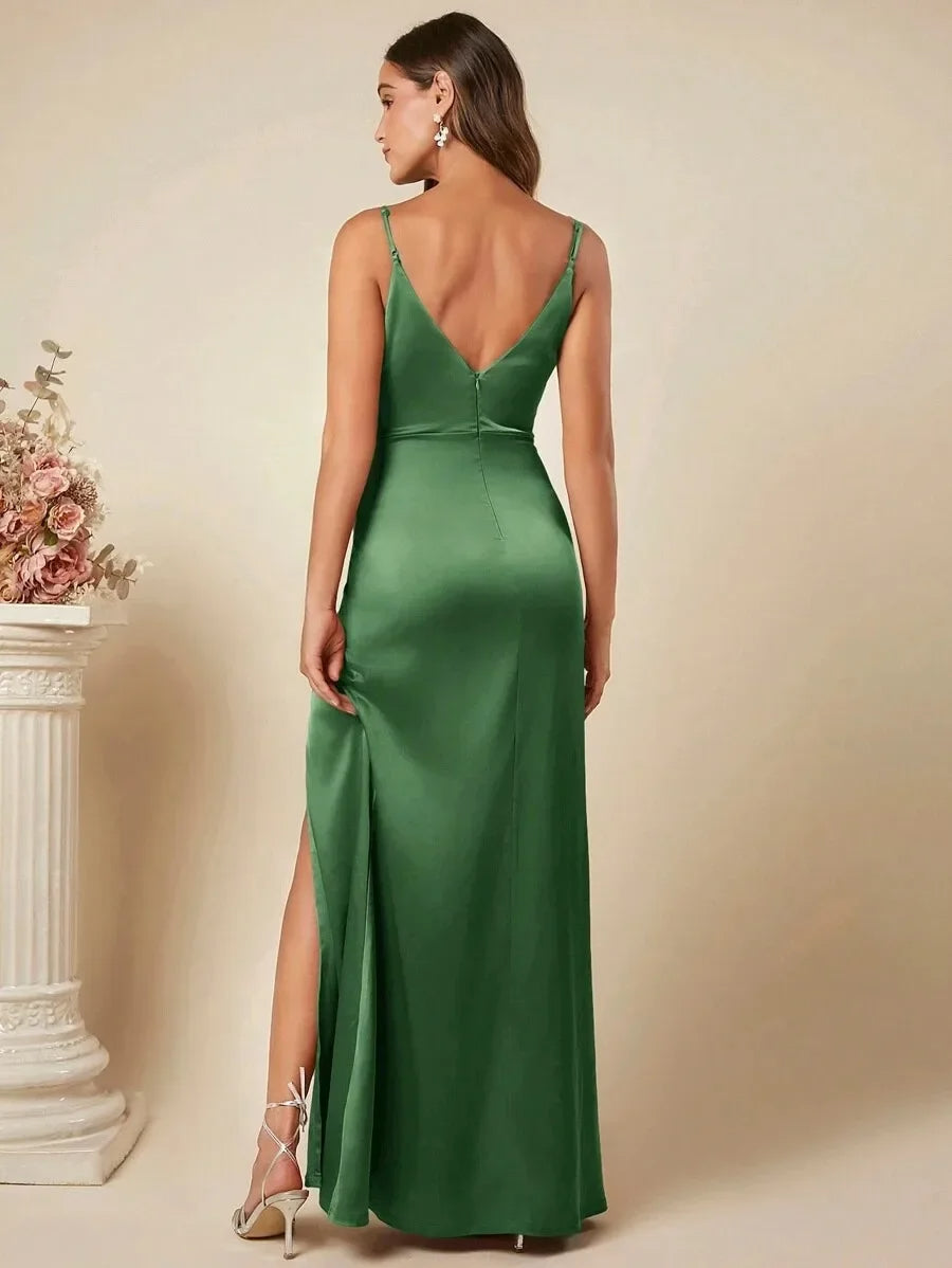 Elegante Satijnen Maxi Jurk
