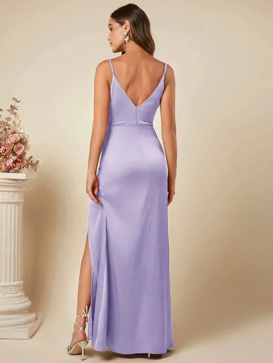 Elegante Satijnen Maxi Jurk