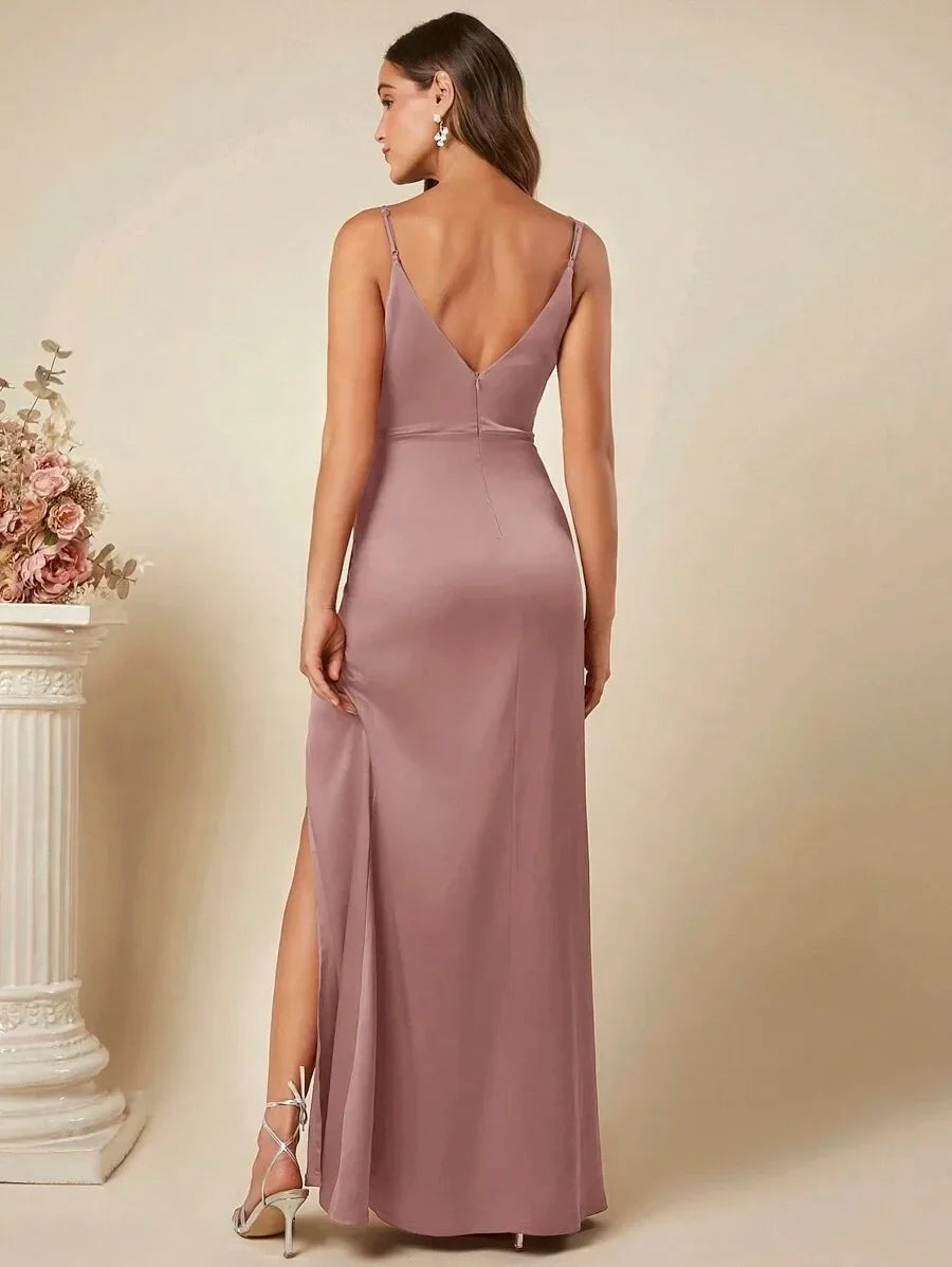 Elegante Satijnen Maxi Jurk