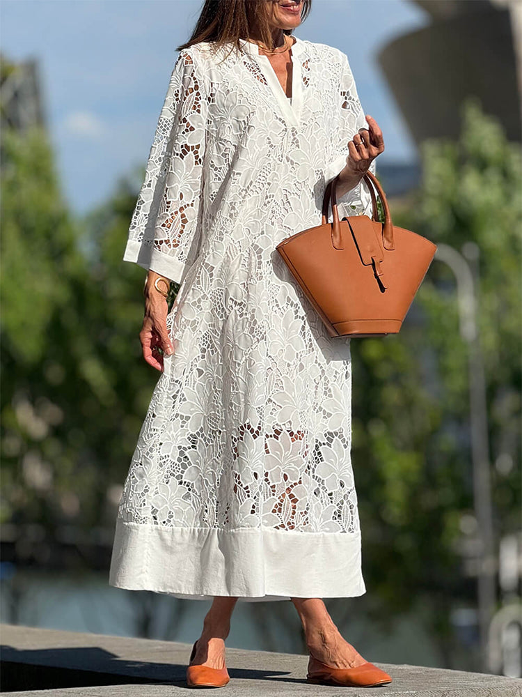 Celeste β Chique Witte Zomerjurk met Kant