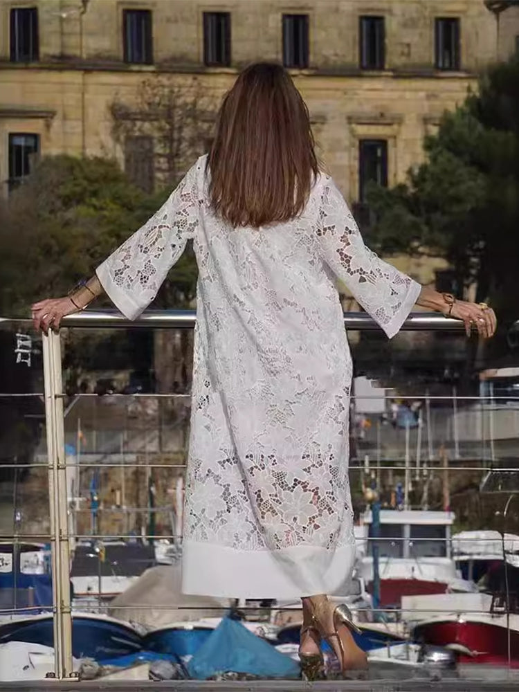 Celeste β Chique Witte Zomerjurk met Kant