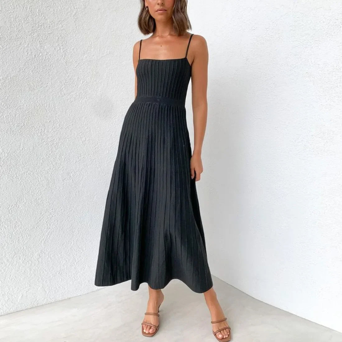 Elise – Strapless Geplooide A lijn Jurk Dames