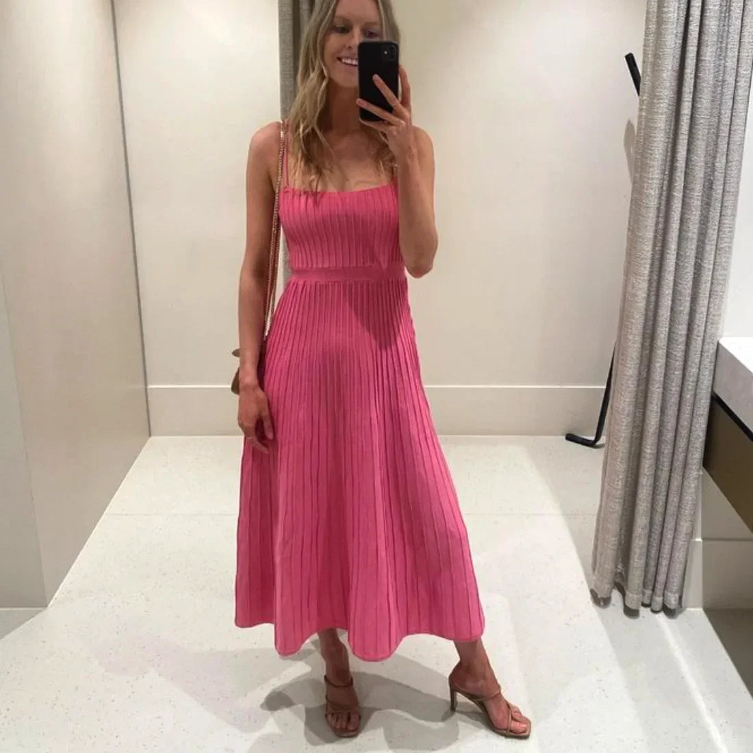 Elise – Strapless Geplooide A lijn Jurk Dames