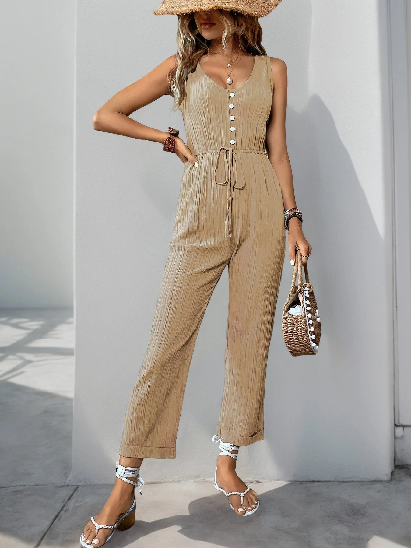 Linnen Casual Boho Jumpsuit - By La Bella Vie