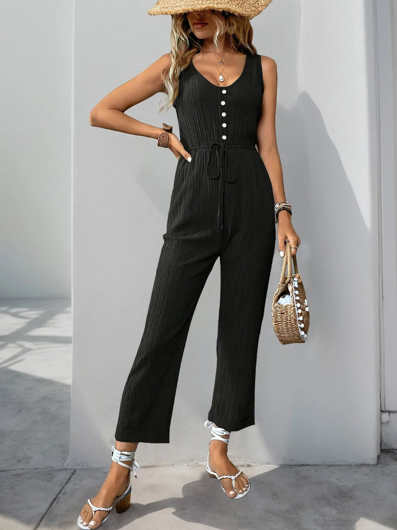 Linnen Casual Boho Jumpsuit - By La Bella Vie