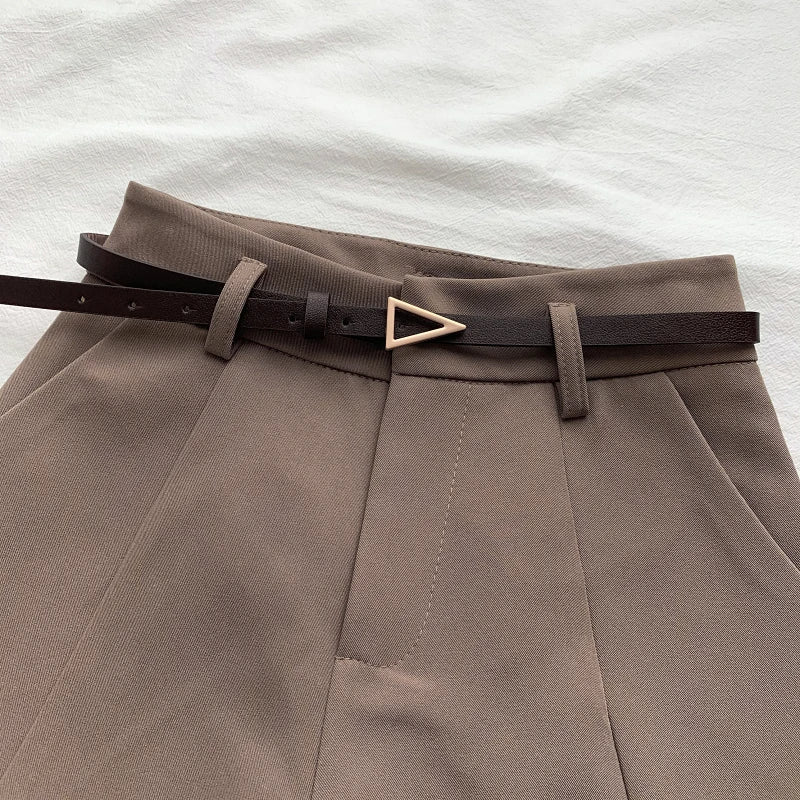 Triangle Luxe High Waist Linnen Shorts – Met Riem