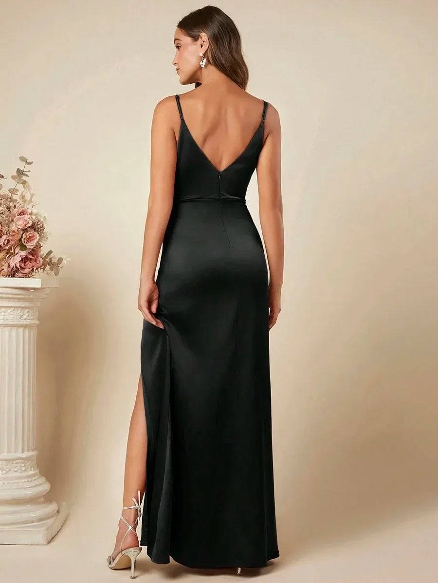 Elegante Satijnen Maxi Jurk