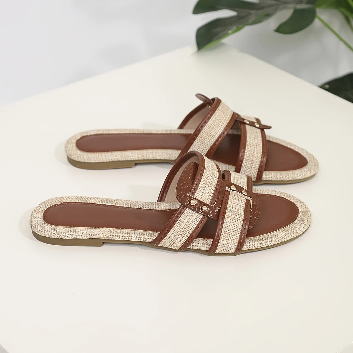 Ergonomisch sandalen met gevlochten detail - By La Bella Vie