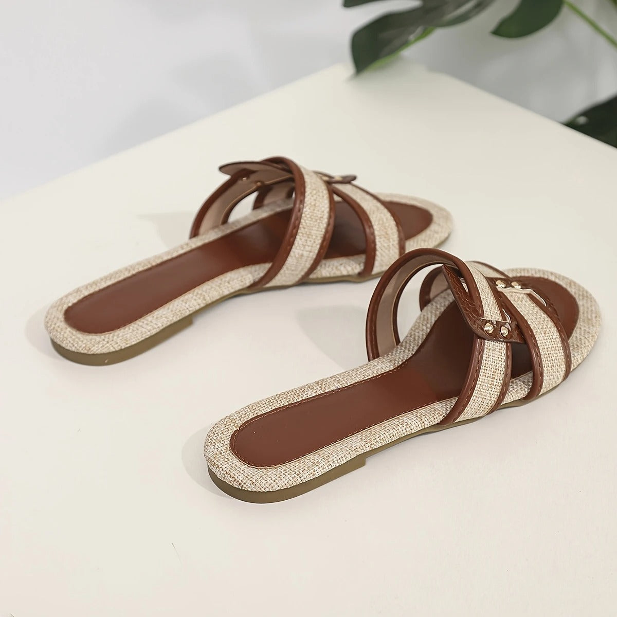 Ergonomisch sandalen met gevlochten detail - By La Bella Vie