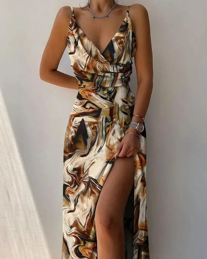 Kathleen - elegant lang jurk met split