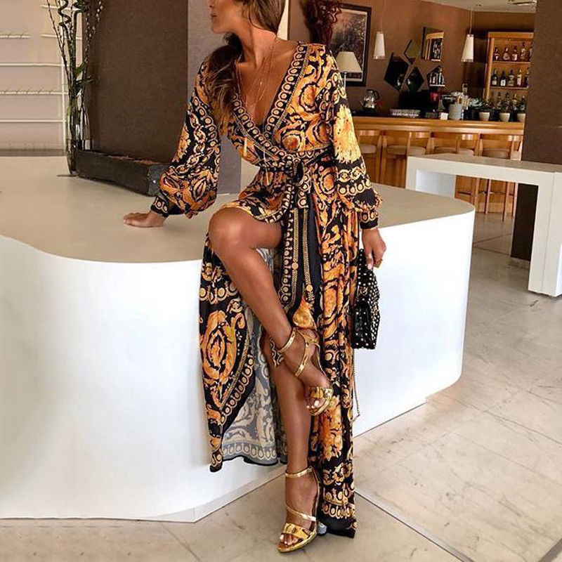 Rosalyn - elegante wikkeljurk met split