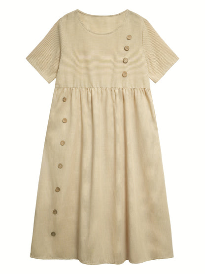 Lenna | Gestreepte midi-jurk - By La Bella Vie