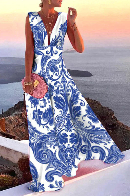 Amira - maxi jurk met diepe v-hals