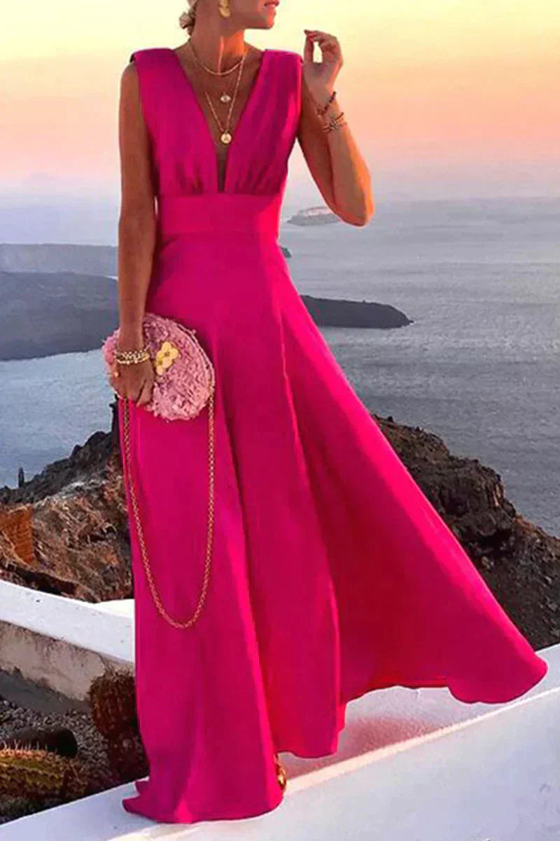 Amira - maxi jurk met diepe v-hals