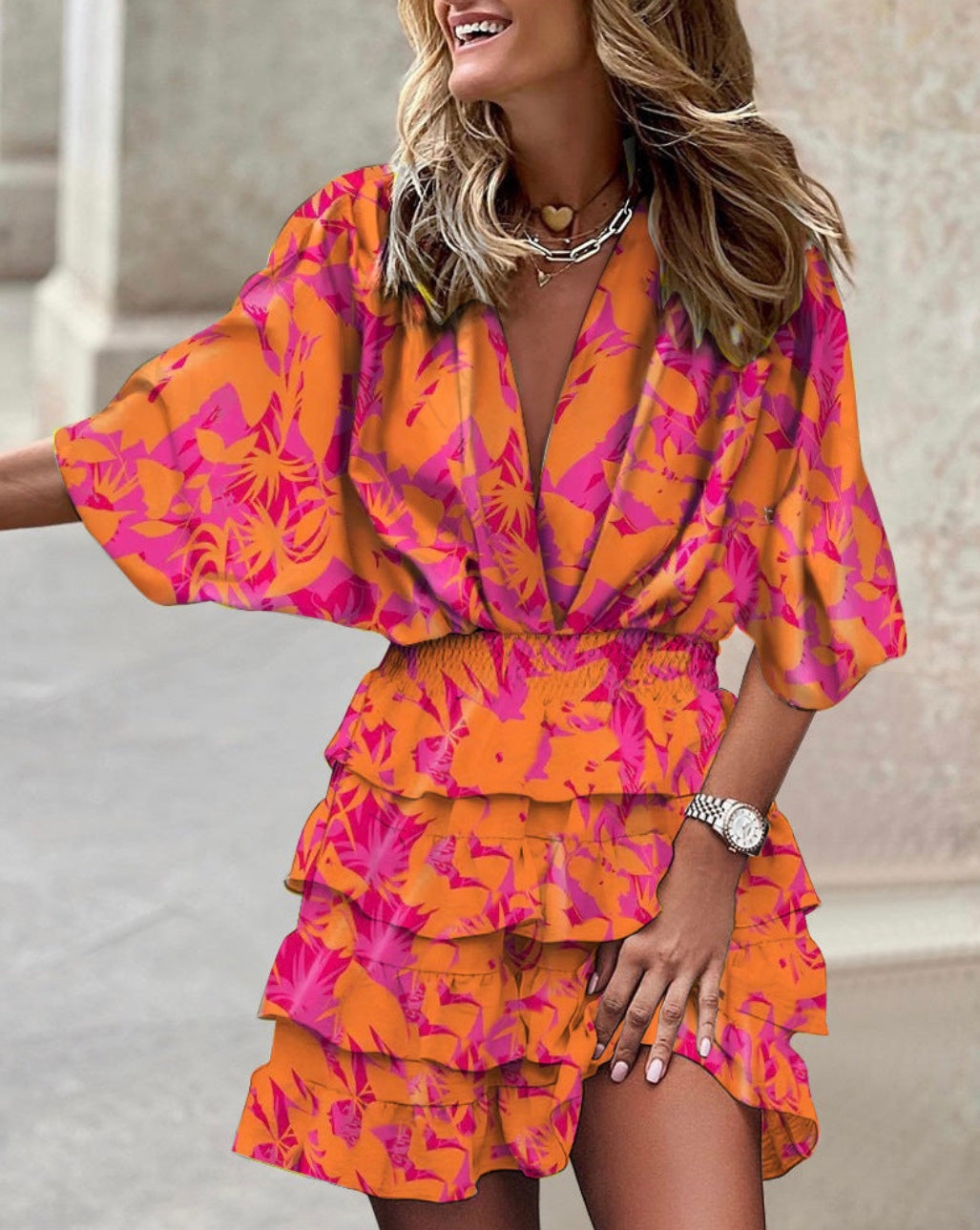 Anastasia - trendy veelkleurige zomerjurk