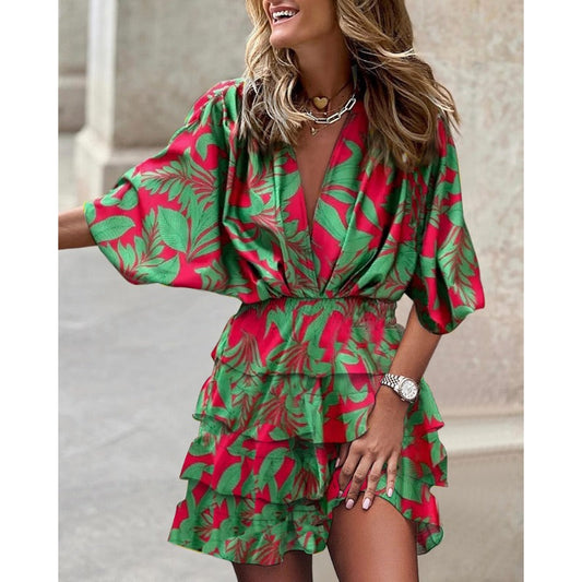 Anastasia - trendy veelkleurige zomerjurk
