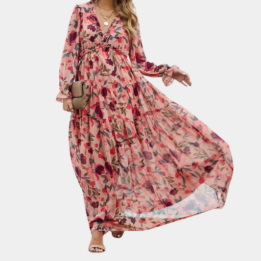 Chique maxi jurk met lange mouwen