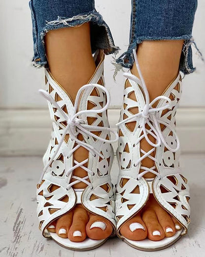 Casual orthopedische platte sandalen met uitsparingen - By La Bella Vie