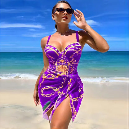 Elegante gedrukte bikini set met cover-up - By La Bella Vie