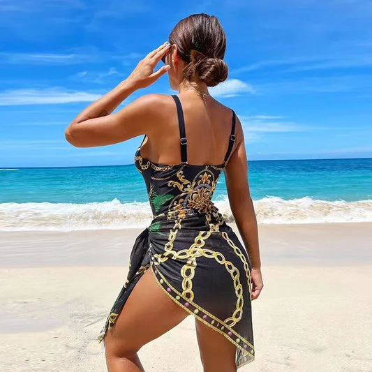 Elegante gedrukte bikini set met cover-up - By La Bella Vie