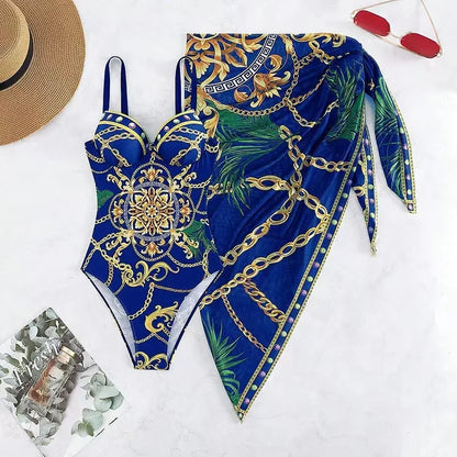 Elegante gedrukte bikini set met cover-up - By La Bella Vie