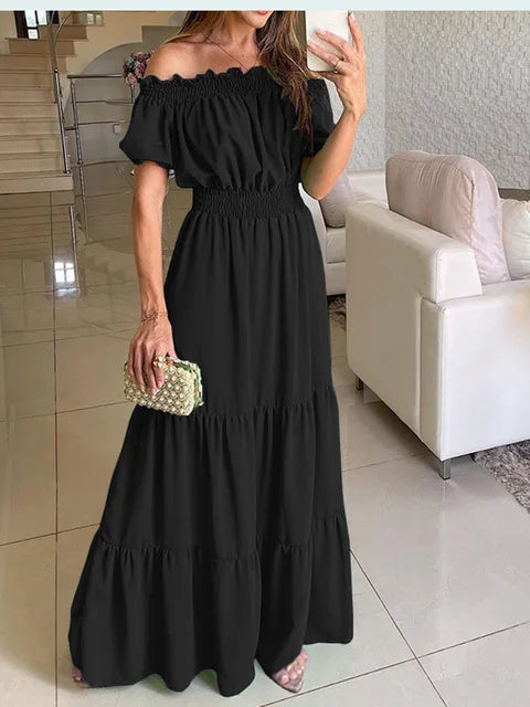 Ingrid - casual off-shoulder maxi jurk
