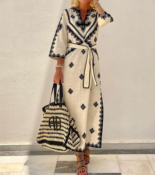 Riviera chique maxi kaftan jurk met ceintuur