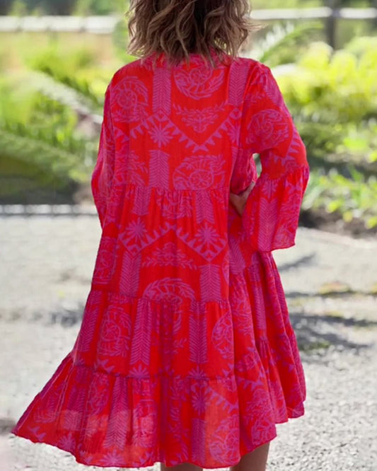 Bryanna - stijlvolle losse zomerjurk met V-hals