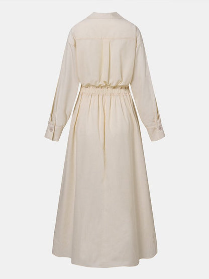Kayla - elegante linnen geplooide maxi-jurk