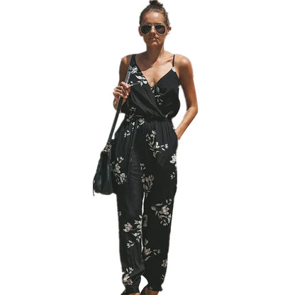 Layla - bloemenprint jumpsuit met bandjes - By La Bella Vie