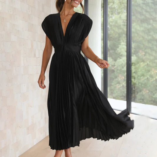 Darlene - elegante geplooide maxi-jurk