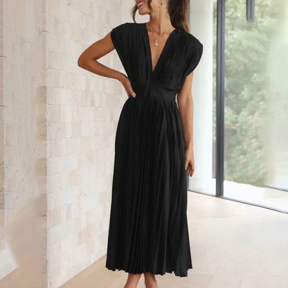 Darlene - elegante geplooide maxi-jurk
