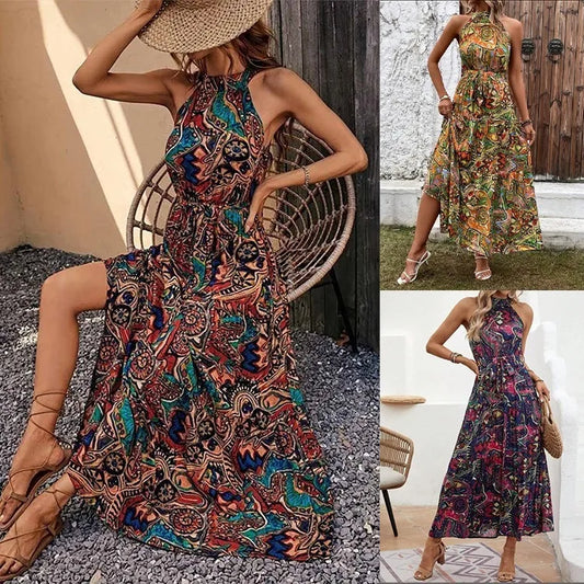 Reign - Boho Halternek Maxi Jurk