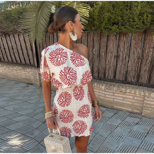 Mara - trendy one-shoulder mini jurk