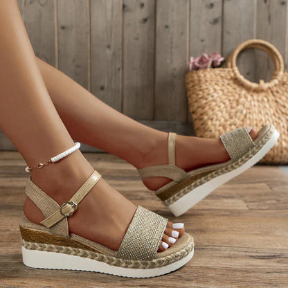 Stijlvolle Orthopedische Sleehak Sandalen - By La Bella Vie