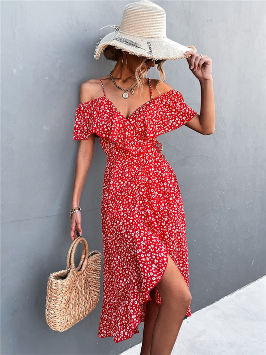Alicia - bloemenjurk off shoulder