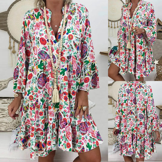Karlie - losse jurk met bloemenprint