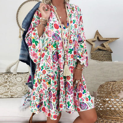 Karlie - losse jurk met bloemenprint