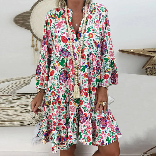 Karlie - losse jurk met bloemenprint