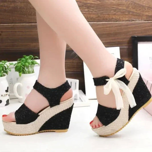 Elegante Orthopedische Sleehak Espadrilles - By La Bella Vie